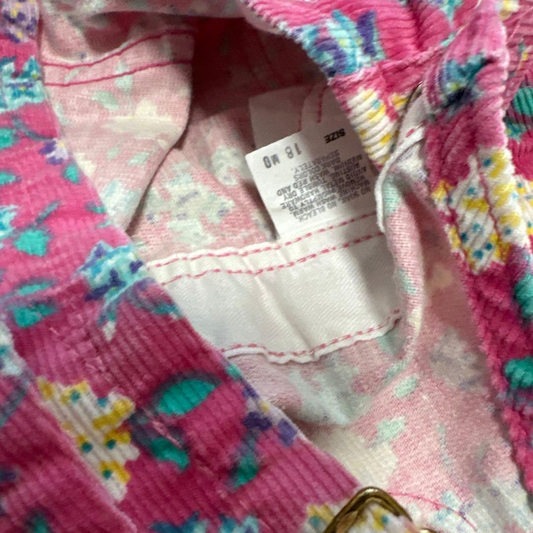 オシュコシュ　花柄オーバーオール　18m