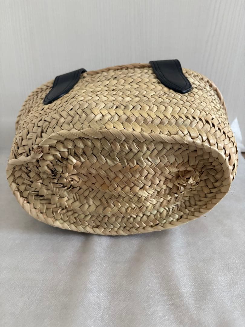 美品J&M DAVIDSON レザー ブラック かごバッグS