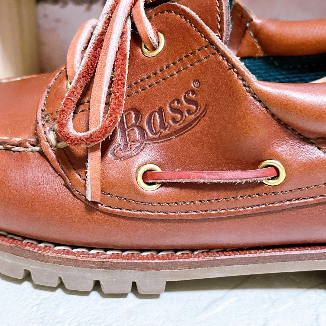 【ジーエイチバス】デッキシューズ 3アイレット 本革 7.5 茶 美品 TAN