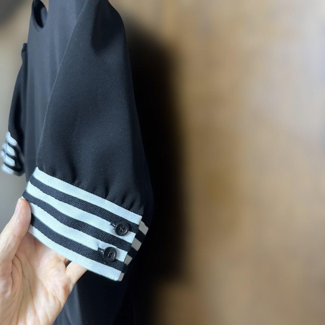 新品未使用　ボーダーズアットバルコニーブラック 半袖 ひざ丈ワンピース