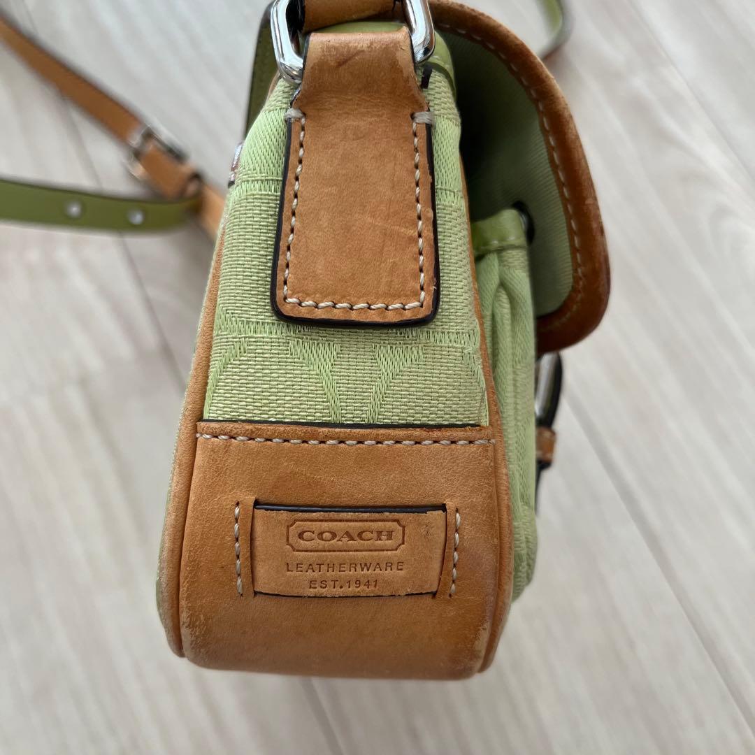 COACH ショルダーバッグ キャンバス×レザー 斜めがけ クロスボディ y2k