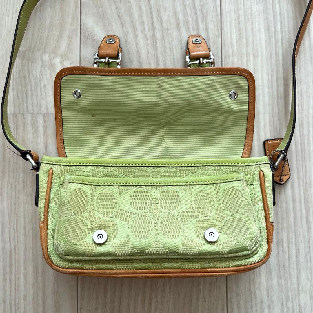 COACH ショルダーバッグ キャンバス×レザー 斜めがけ クロスボディ y2k