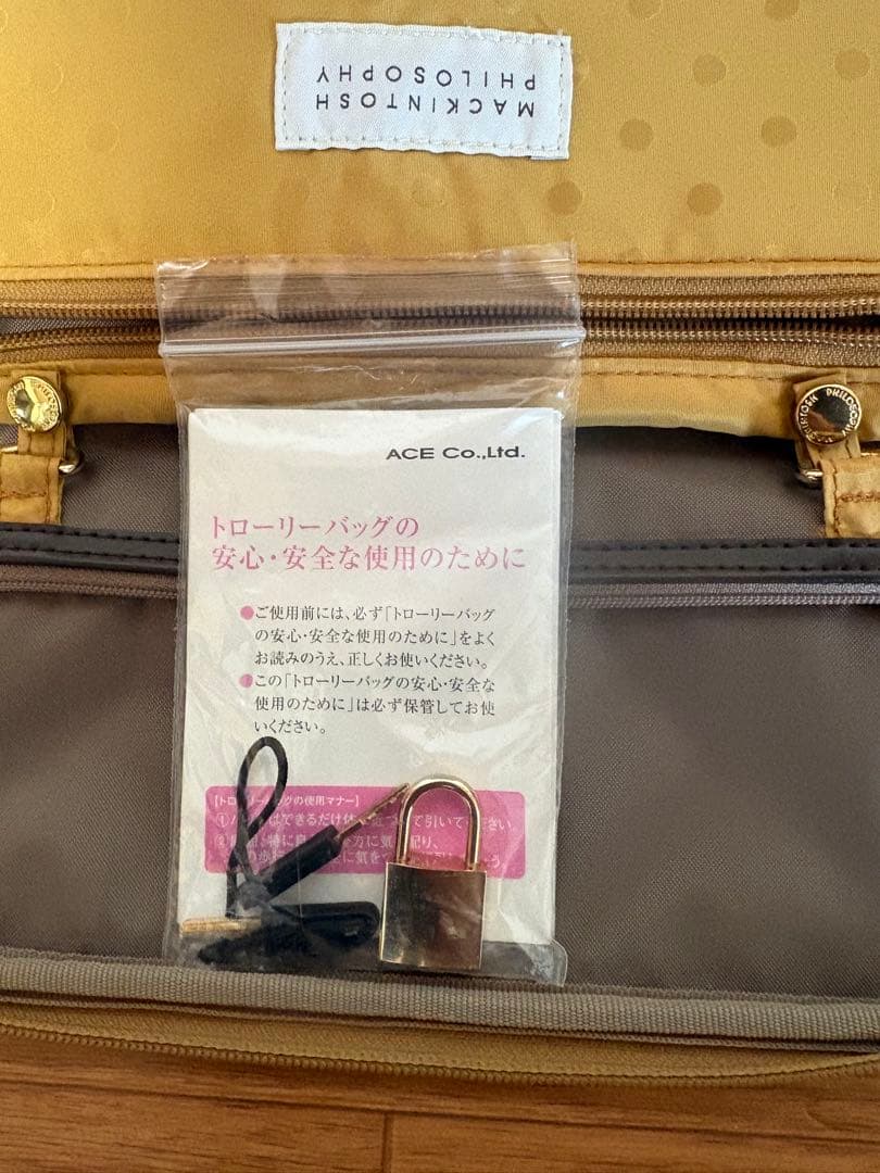 ACE イエロードット柄キャリーカート　ソフト　美品　マッキントッシュ
