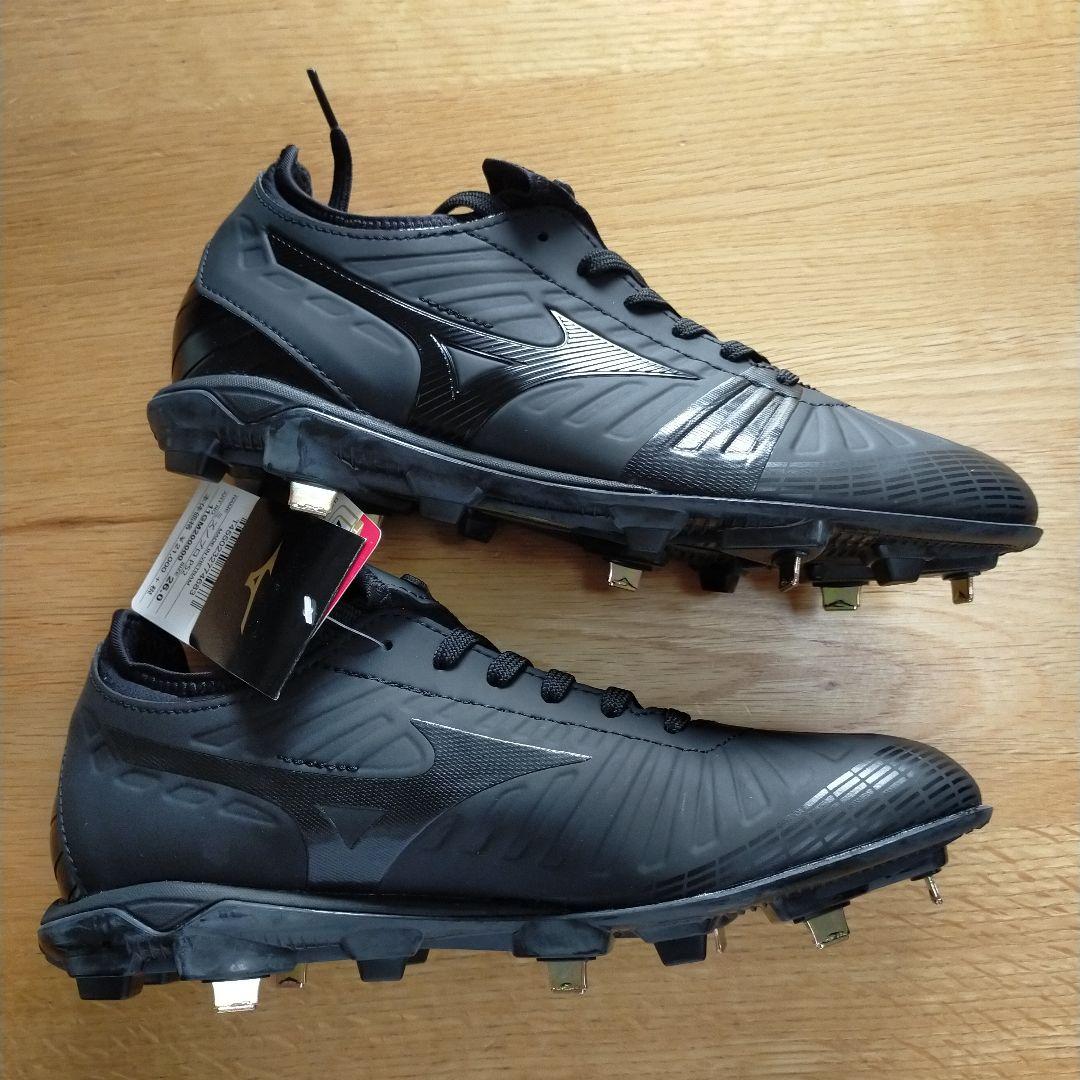 Mizuno ブラック スパイク 黒　26.0 未使用　シューズ袋付