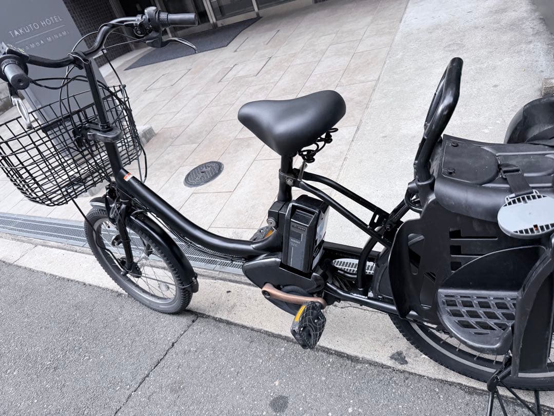 大阪府　子供乗せ　ヤマハ　電動アシスト自転車 チャイルドシート付き ブラック