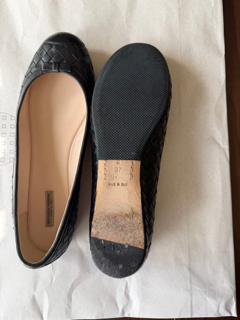 【極美品】ボッテガヴェネタ バレエシューズ パンプス ブラック 24cm