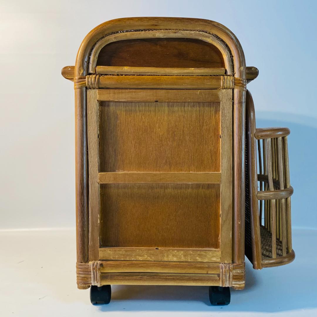 ラタン 籐 棚 チェスト 4段 キャスター付 W44cm D36cm H54cm