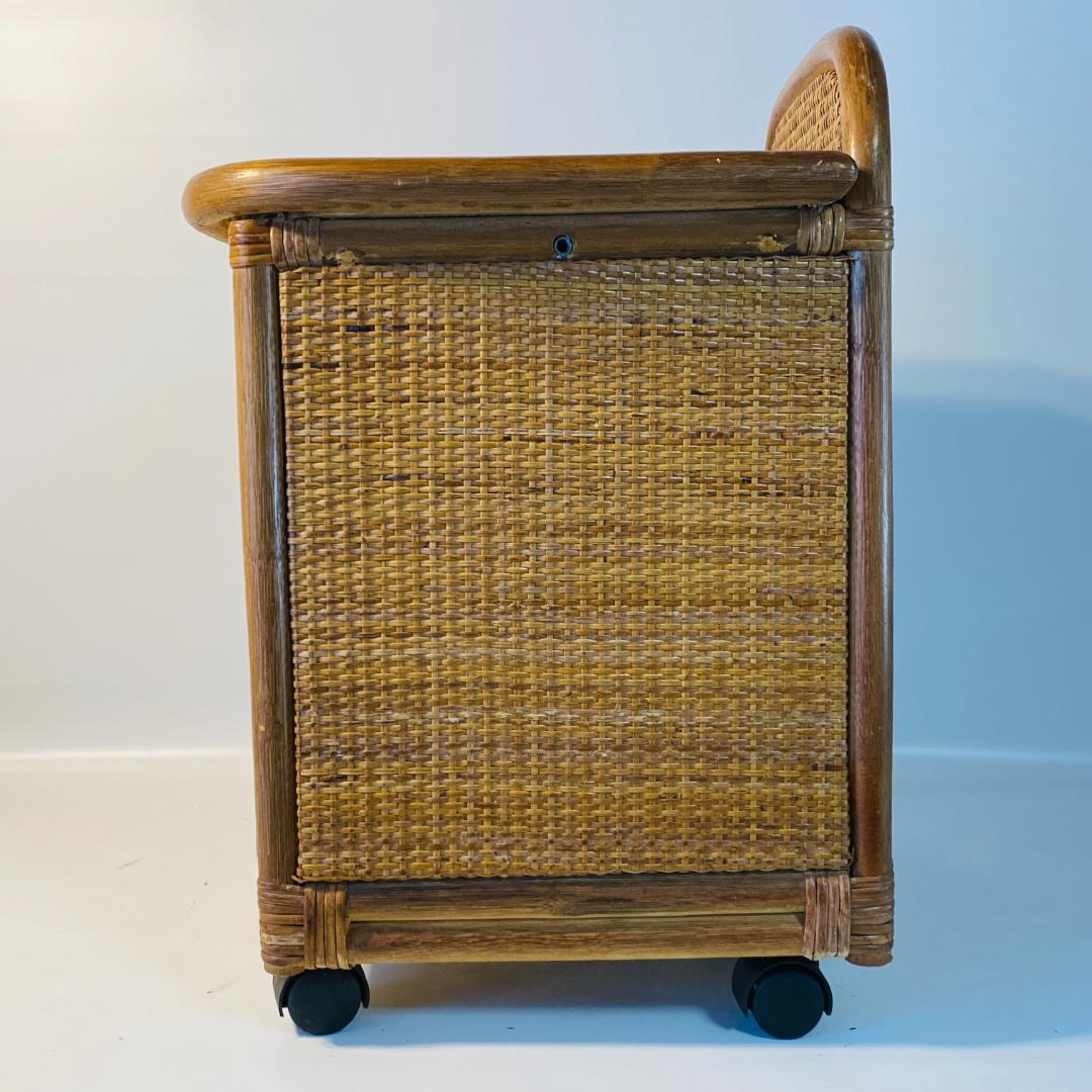 ラタン 籐 棚 チェスト 4段 キャスター付 W44cm D36cm H54cm