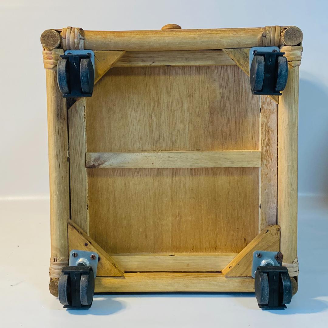 ラタン 籐 棚 チェスト 4段 キャスター付 W44cm D36cm H54cm