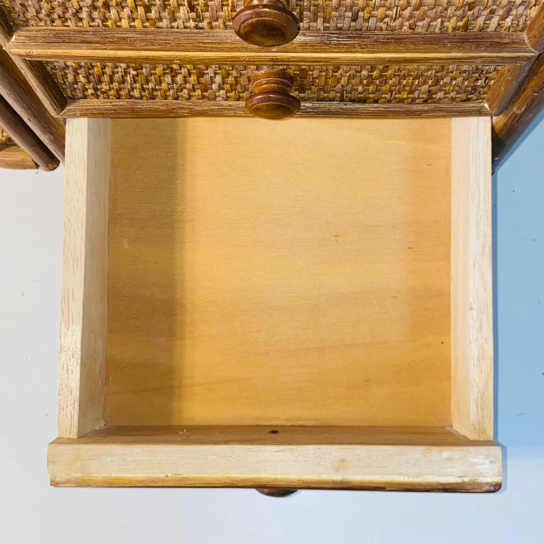 ラタン 籐 棚 チェスト 4段 キャスター付 W44cm D36cm H54cm