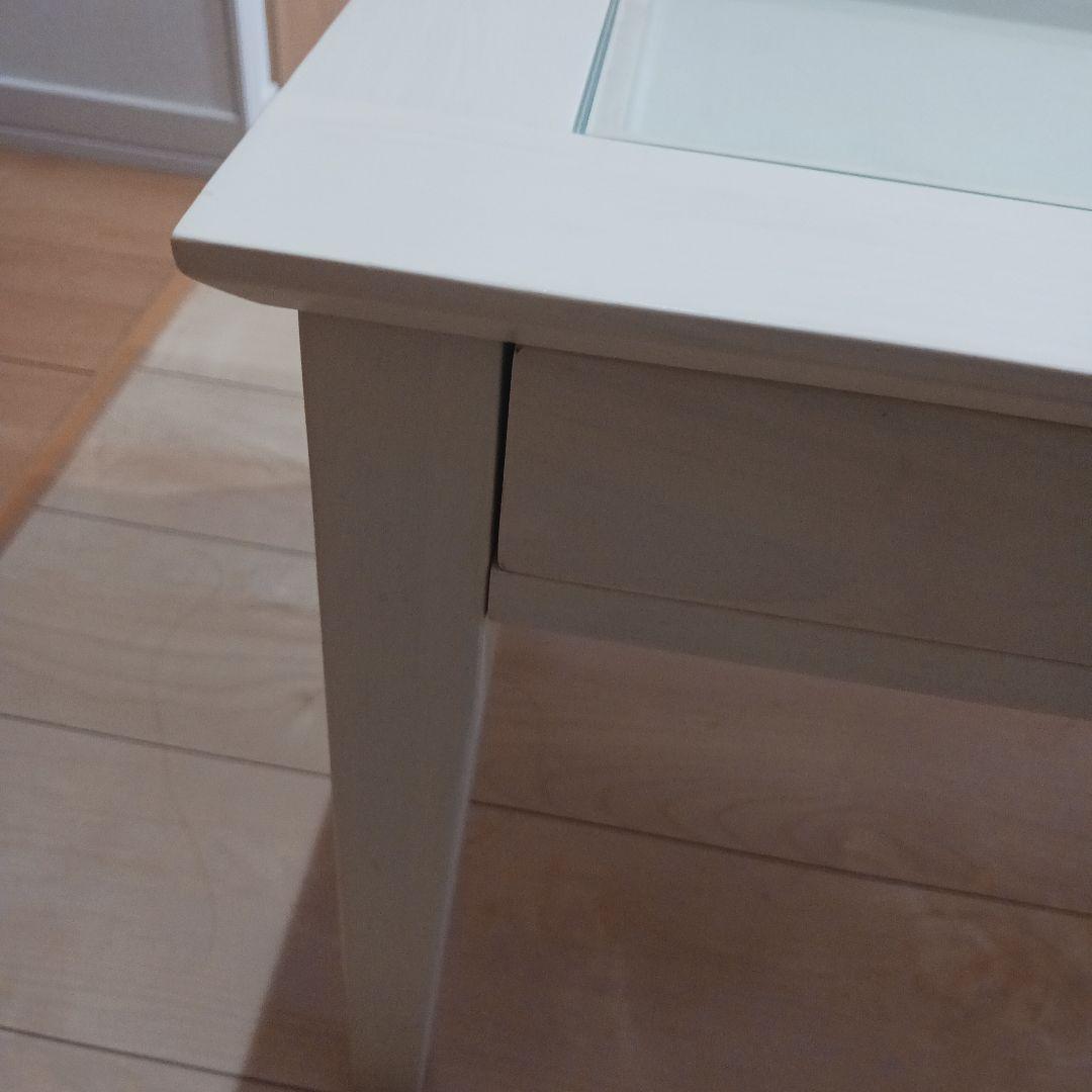 ホワイトガラス天板センター　ローテーブル　アクセサリー