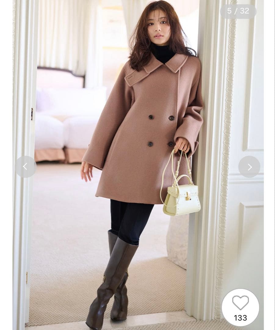 CELFORD Aラインウールミドルコート CML