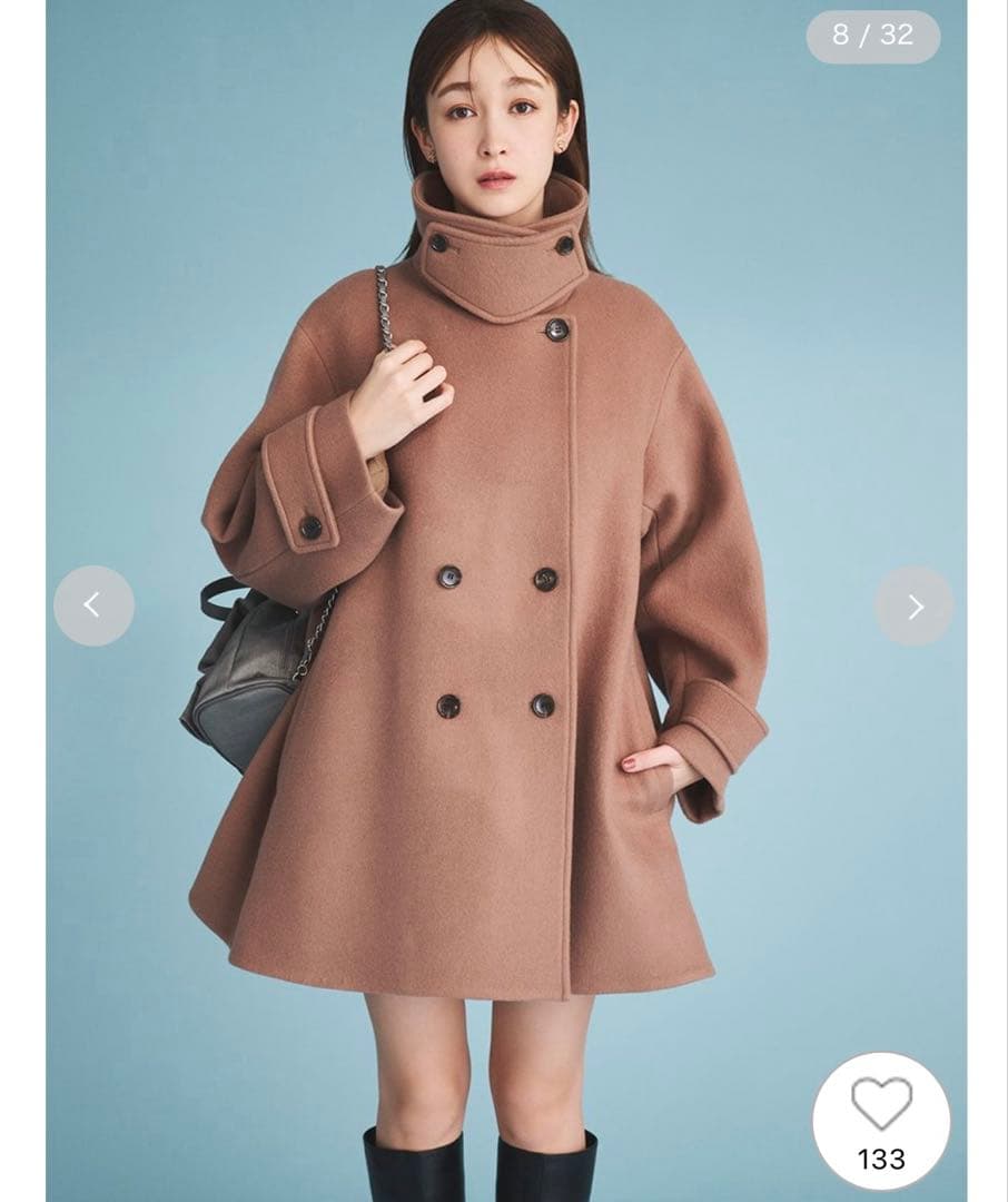 CELFORD Aラインウールミドルコート CML