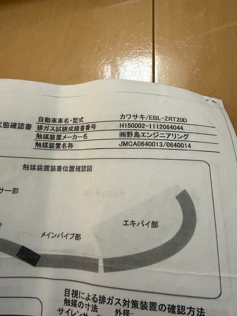 KAWASAKI ZRXダエグ　ノジマフルエキゾーストメガホンマフラー