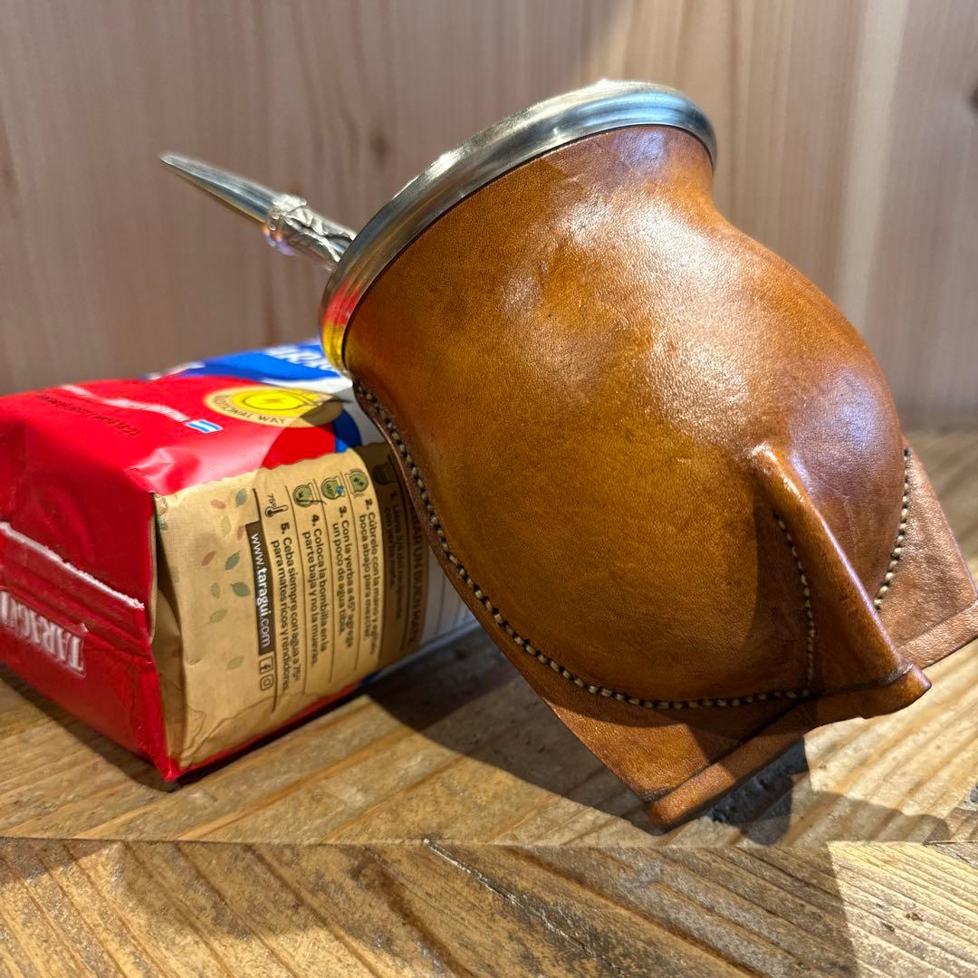 マテ壺、マテ茶、ストロー　3点セット