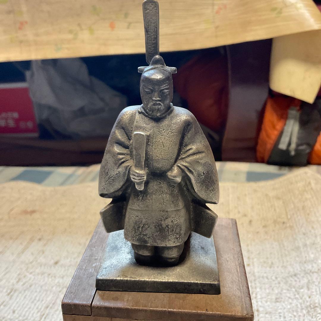 純銀製　天神様　置物　桐箱付き　昭和レトロ。