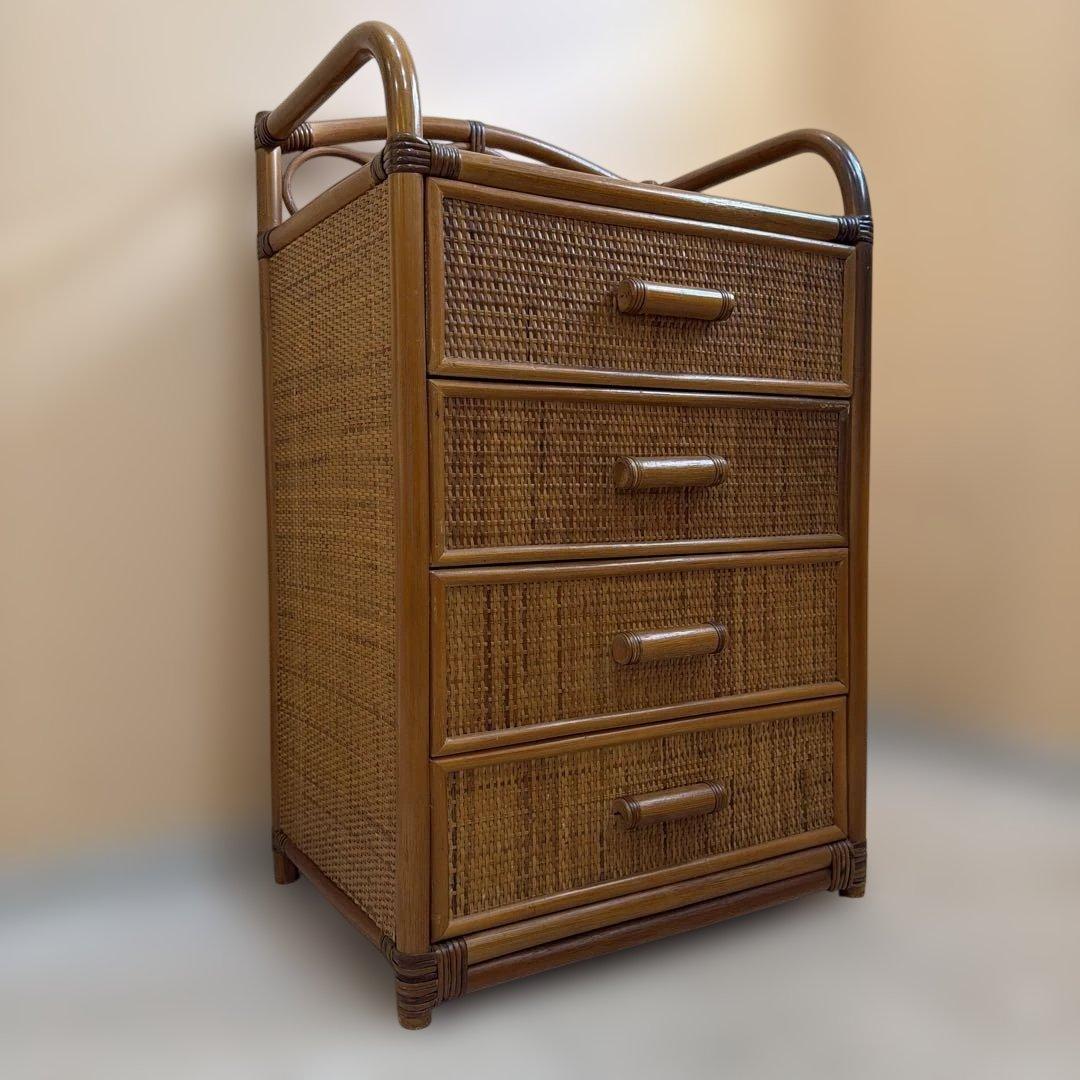 ナチュラルラタン 4段チェスト