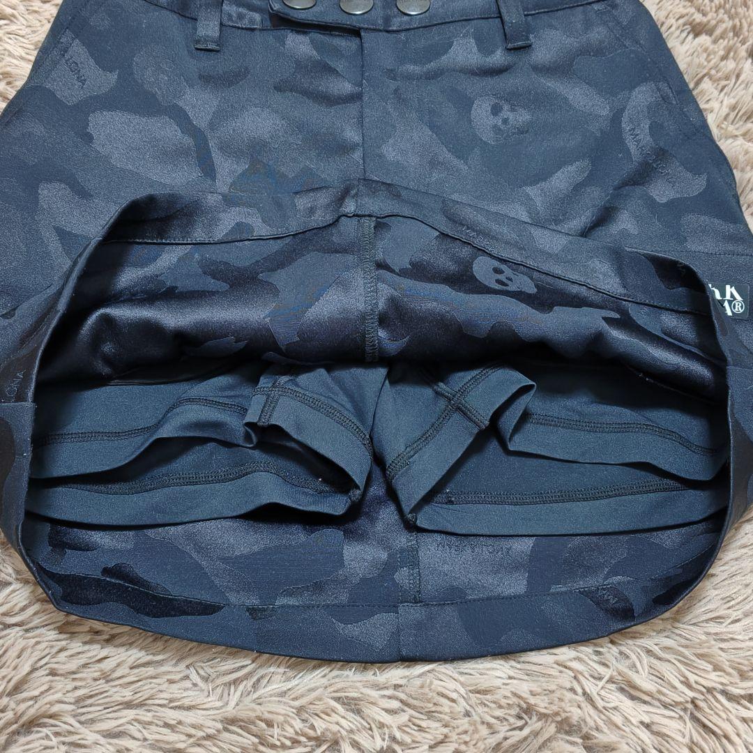 マークアンドロナ　スカート　スカル　カモフラ　迷彩　ブラック　36