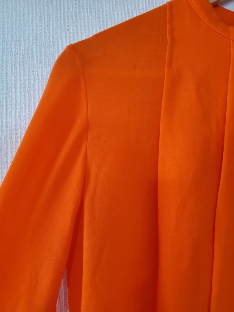 HERMES プルオーバーブラウス オレンジ 34 エルメス