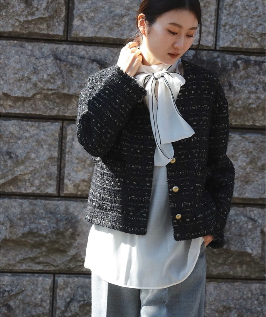 サムライク！【美品】ビームス　オーガンジー リボンブラウス　セレモニー