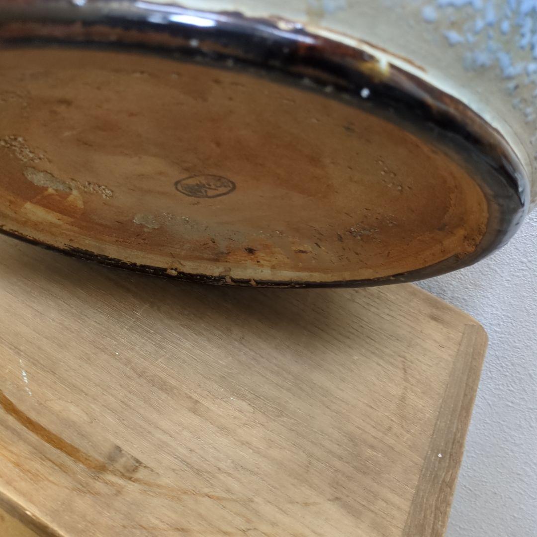 骨董　火鉢　大型　リーフ　レトロ　睡蓮鉢　めだか　金魚　鉢カバー