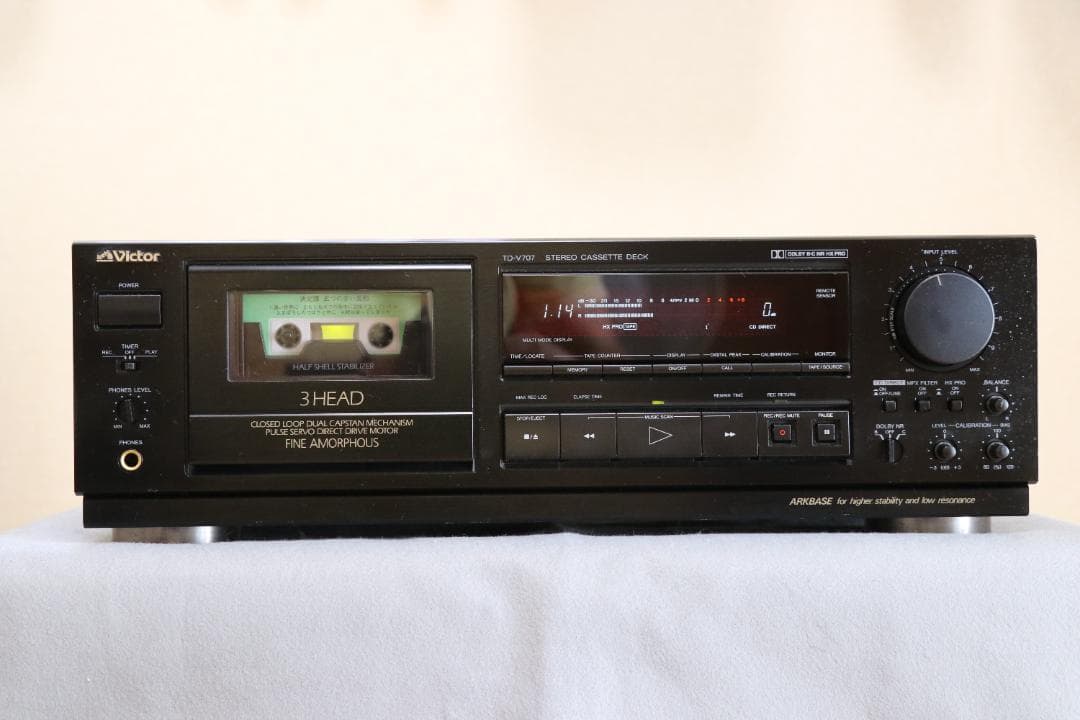 Victor TD-V707 カセットデッキ動作するジャンク