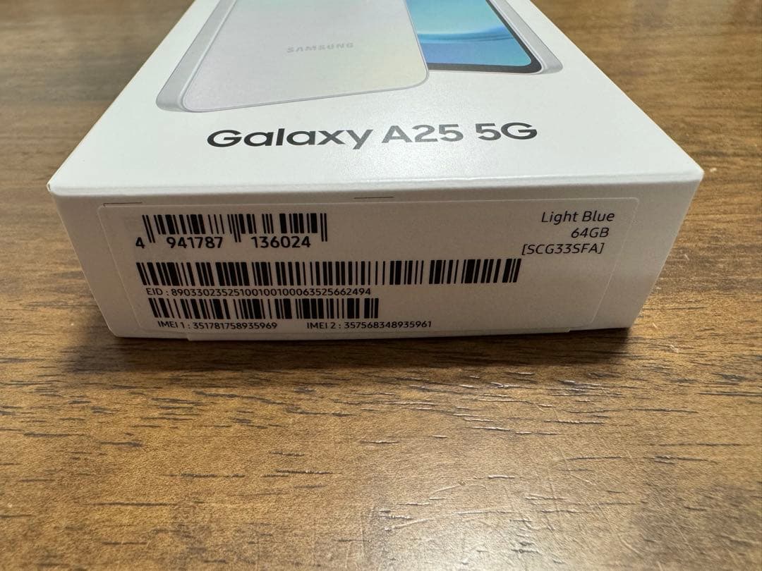 新品未使用SamsungGalaxy A25 5G lightBlue 64GB
