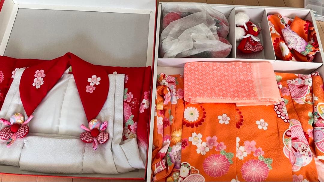 3歳　七五三　着物　お祝い着　被布セット