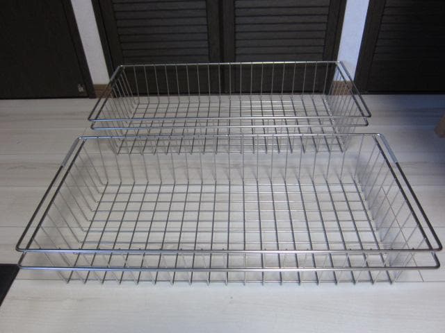 MUJI /無印良品　ステンレスユニットシェルフ3段　ステンレスバスケット×2