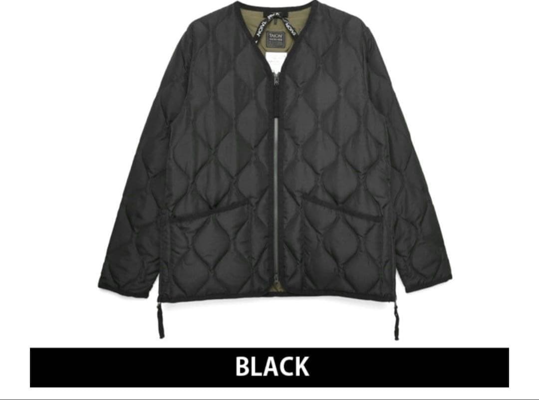 シュウ 様TAION ミリタリー ジップ Vネック ダウン ジャケット L 美品