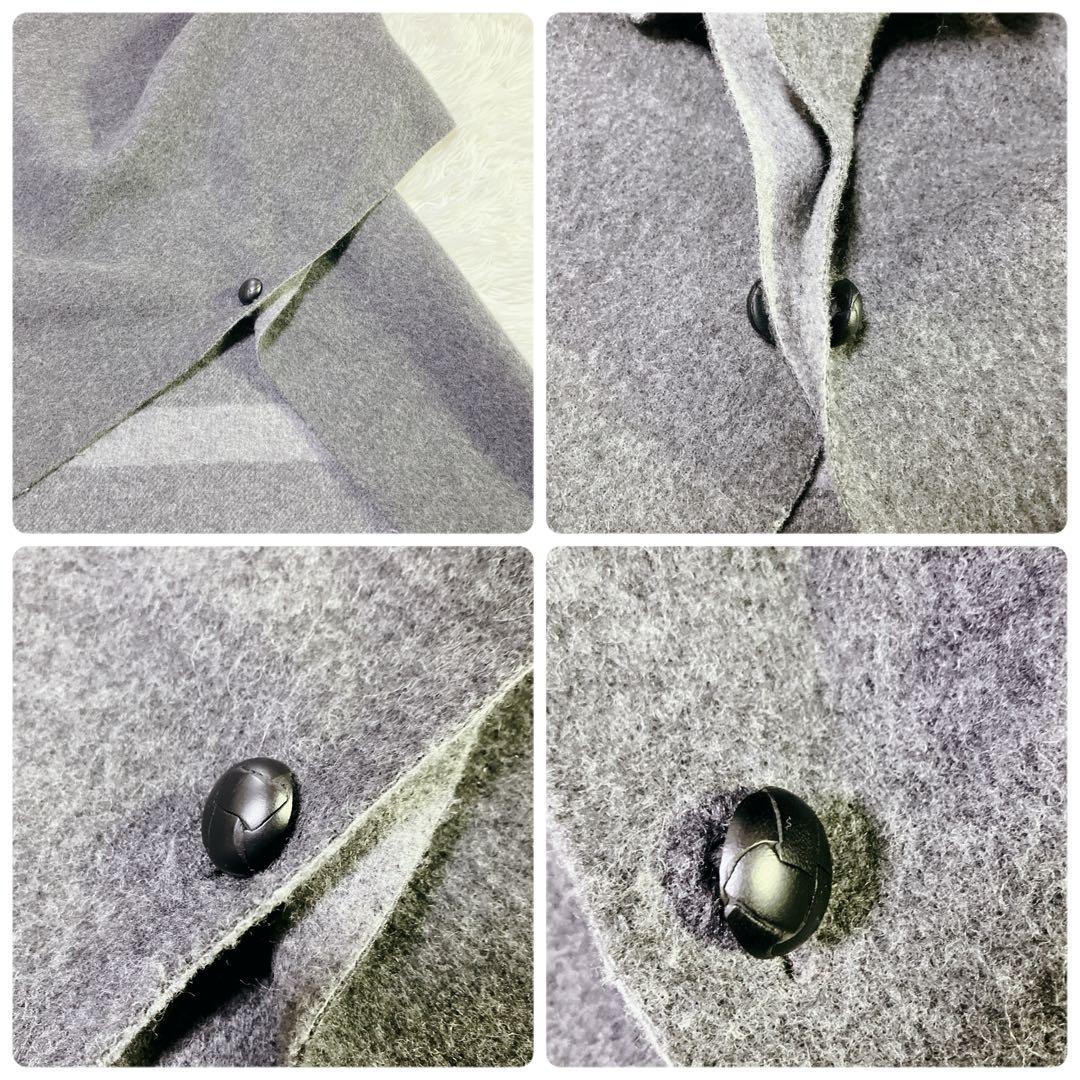 【美品】グレースコンチネンタル　ポンチョ　ストール　ラクーンファー　グレー