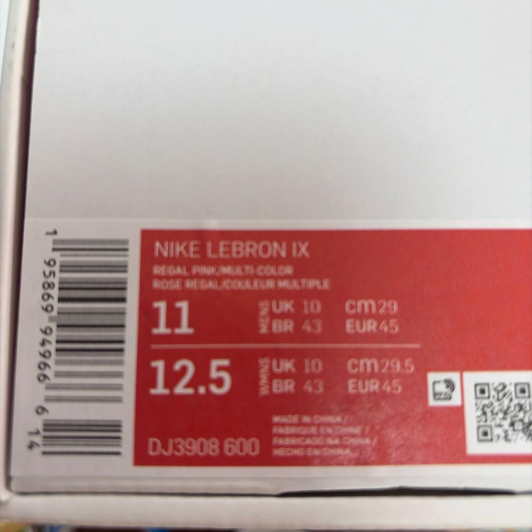 Nike LeBron ９レトロ リーガルピンク シューズ(男性用)２９センチ