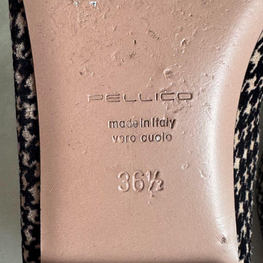 【PELLICOペリーコ】フラットパンプス 千鳥格子 バックル 36.5