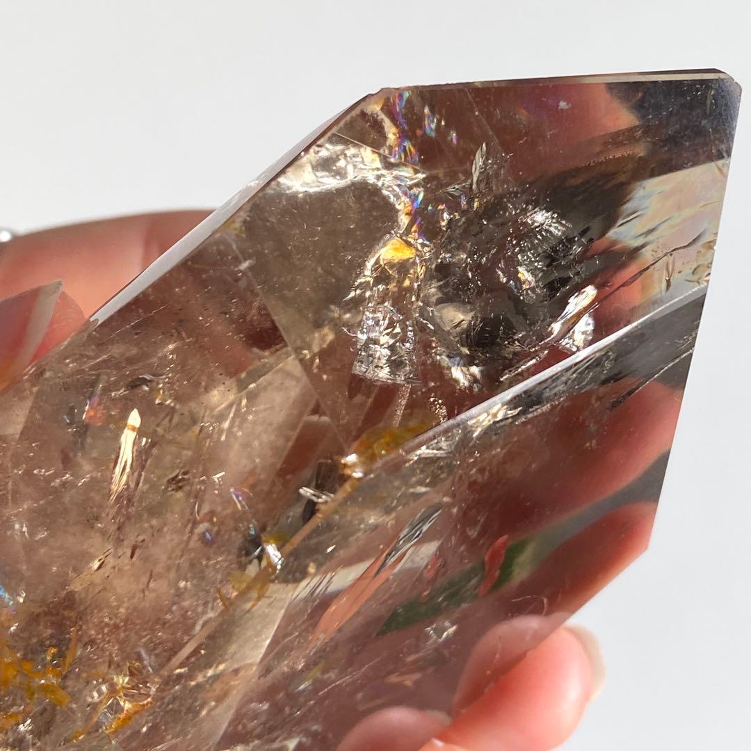 【 ネパール産 ヒマラヤ 水晶 虹入り スモーキー クォーツ フリーカット 】