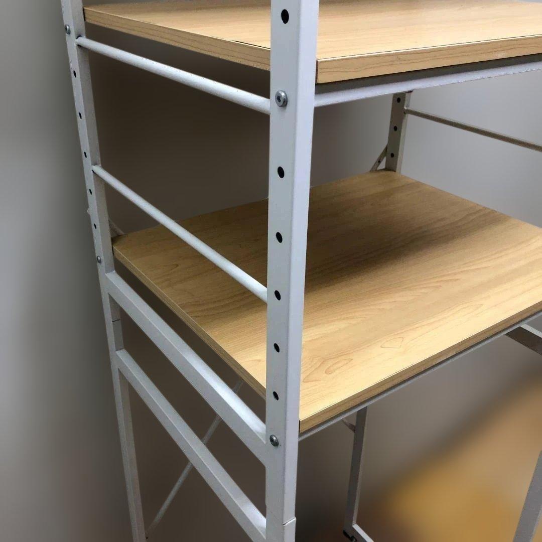 【送料無料】ラック 棚 木目調 棚板付き スチールラック 88142-4-020