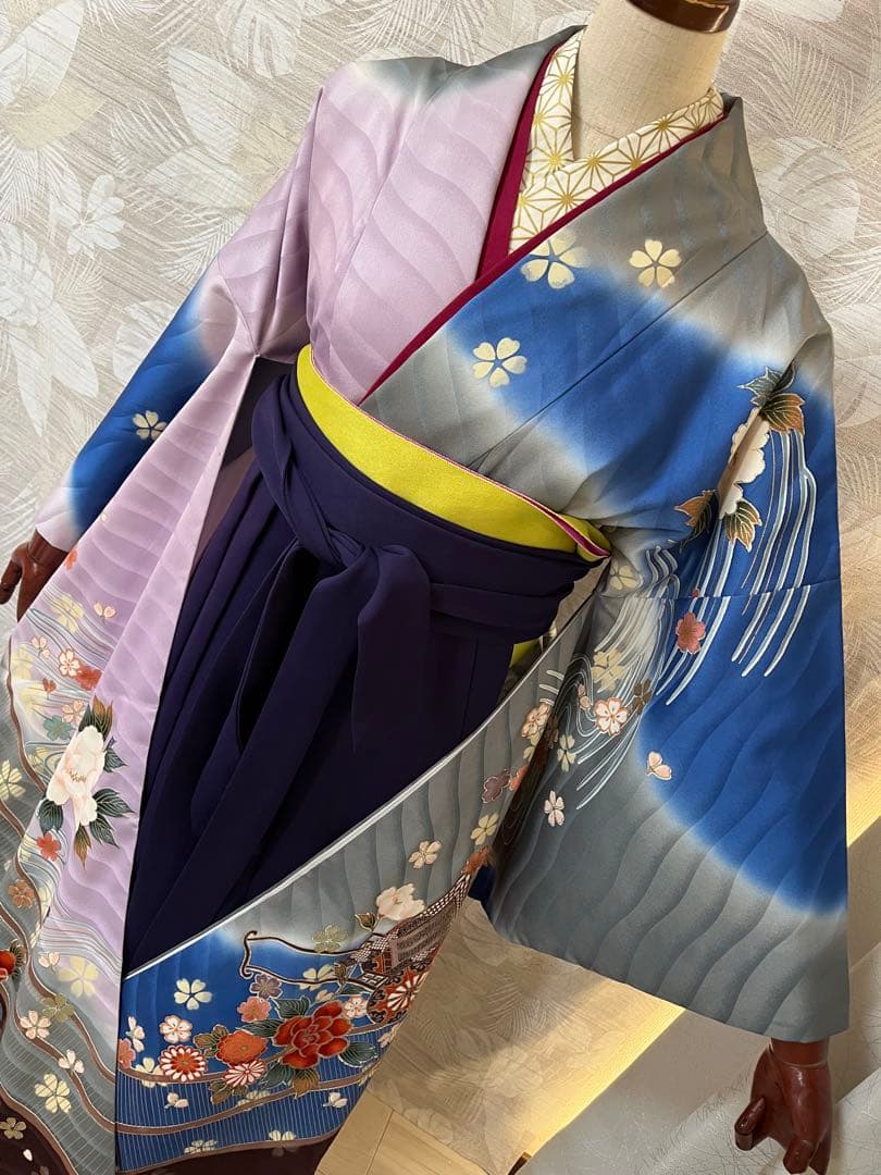 正絹振袖　袴セット　アンティーク振袖　昭和レトロ　モダン　豪華振袖　卒業式袴