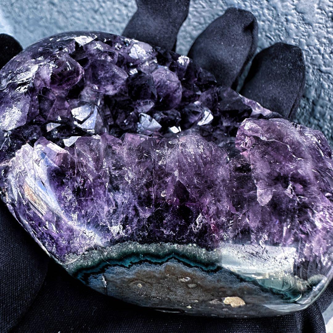 濃紫の煌めき☆瑪瑙☆&アメジストミニドーム&アイリスクォーツ浄化セットA1184