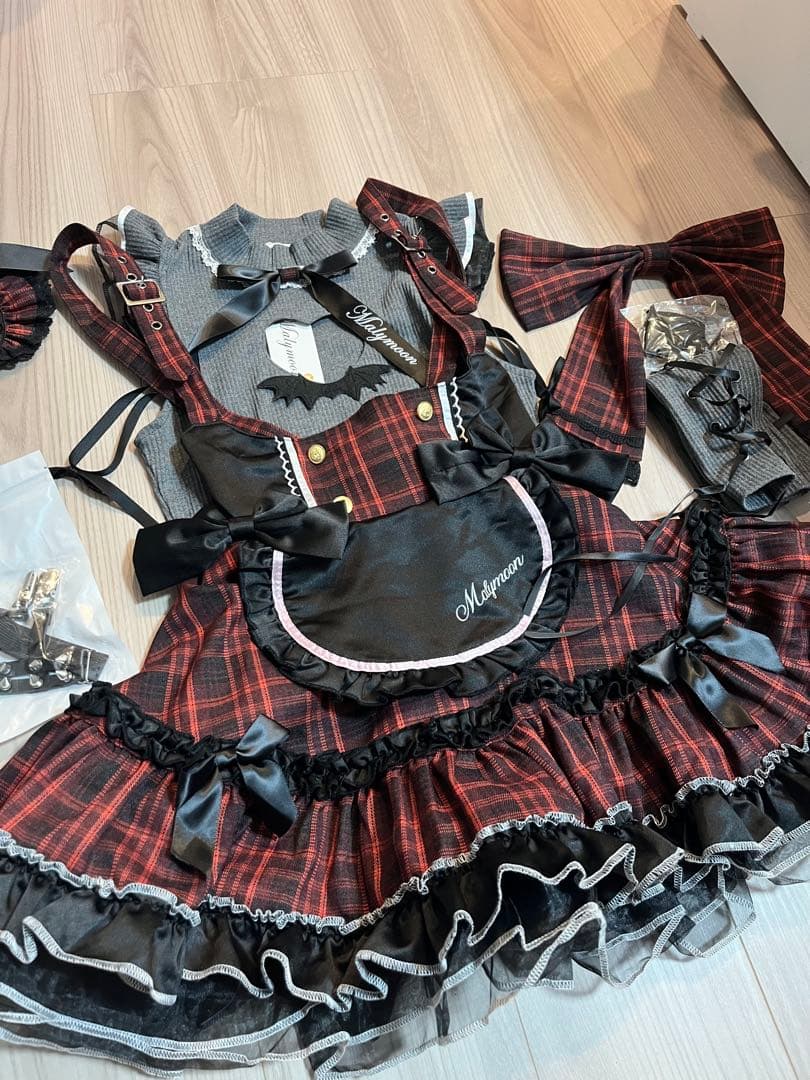 malymoon ガーリーロックサキュバスメイド ハロウィンコスプレ11点セット