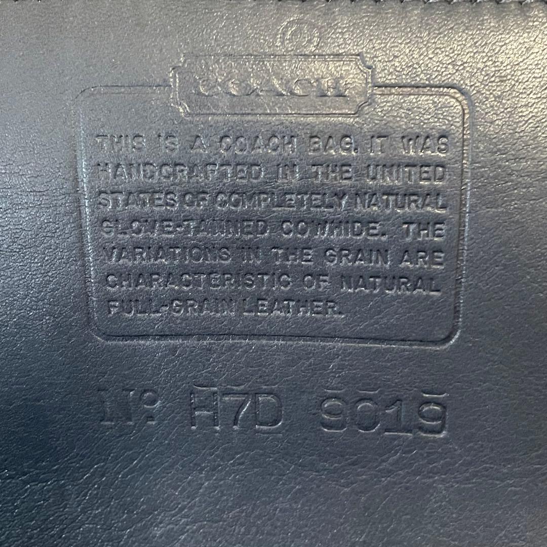 【美品】 オールドコーチ ショルダーバッグ バケツ型 レザー ネイビー 斜め掛け