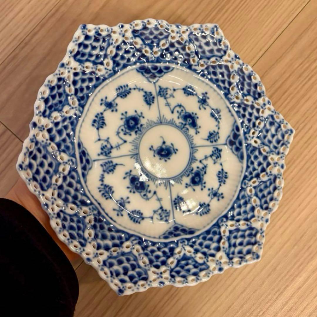 ロイヤルコペンハーゲン ブルーフルーテッド ダブルレース プレート