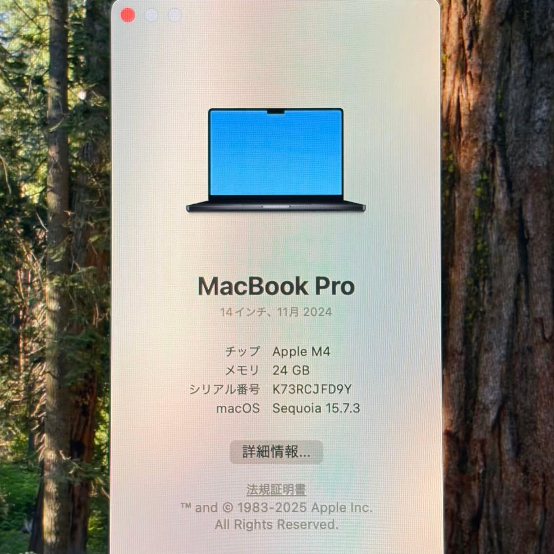MacBook Pro 14インチ 2024 M4 メモリ24GB SSD1TB