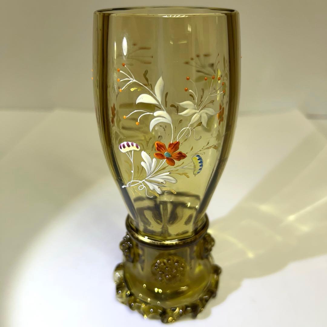 19世紀　フランスエナメル彩杯　化粧箱付　高約15.5㎝　東Y8-0106☆2F