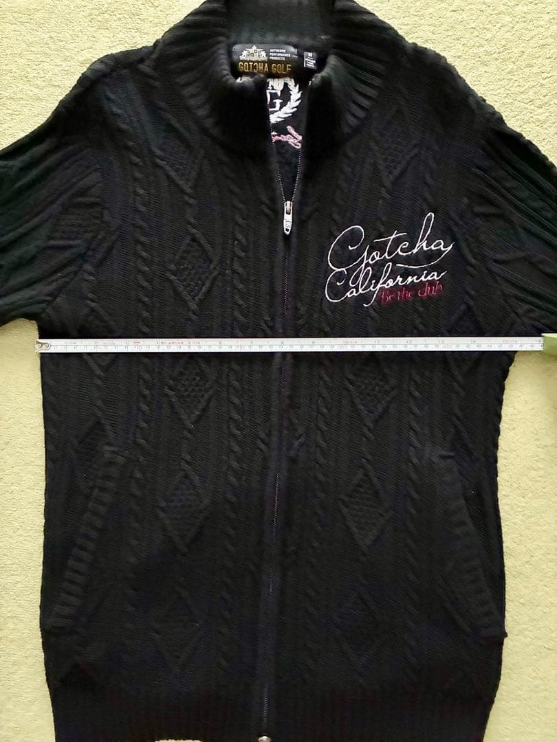 Gotcha Golf ゴルフ フルジップ 黒 M 刺繍ロゴ