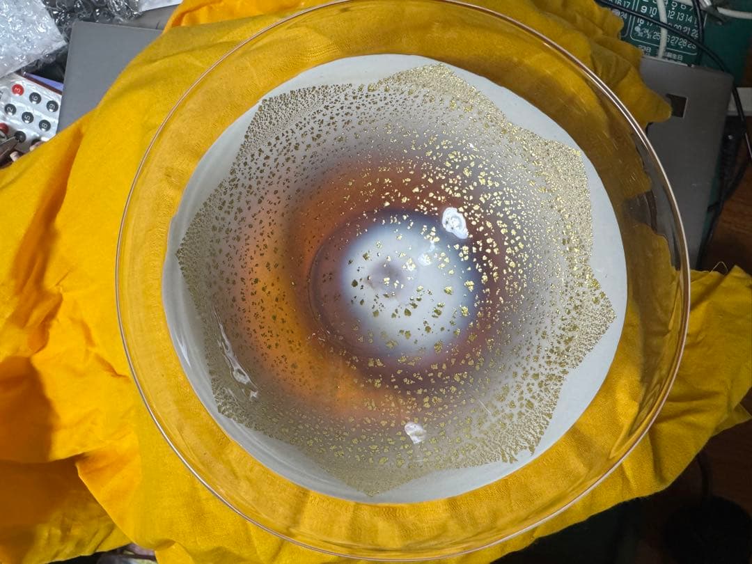 由水常雄　燿変ガラス　抹茶茶碗　能登島ガラス工房　茶道具