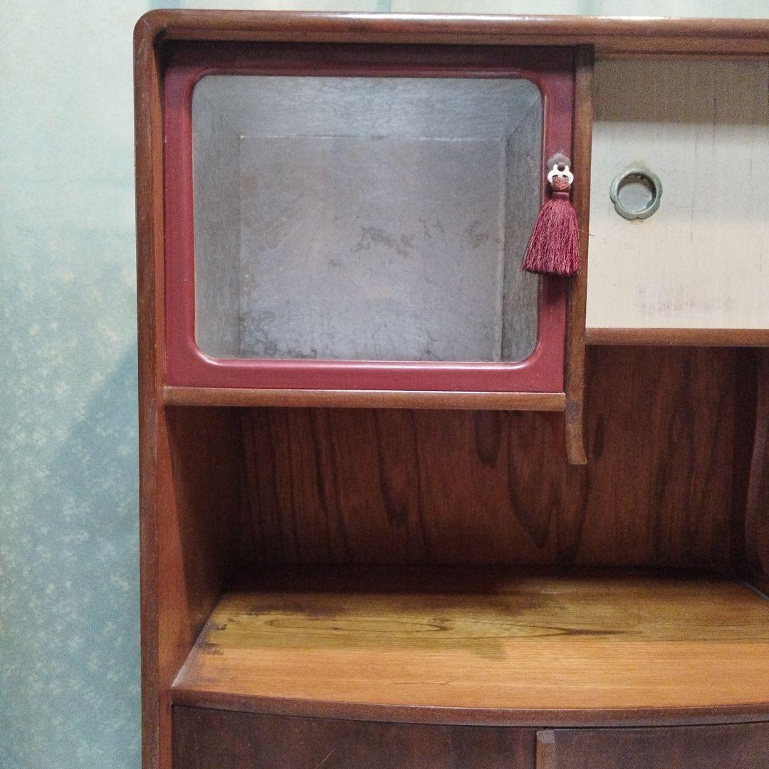 100年前　茶箪笥　飾り棚　サイドボード　桐家具　手作り　大正　昭和　民芸家具
