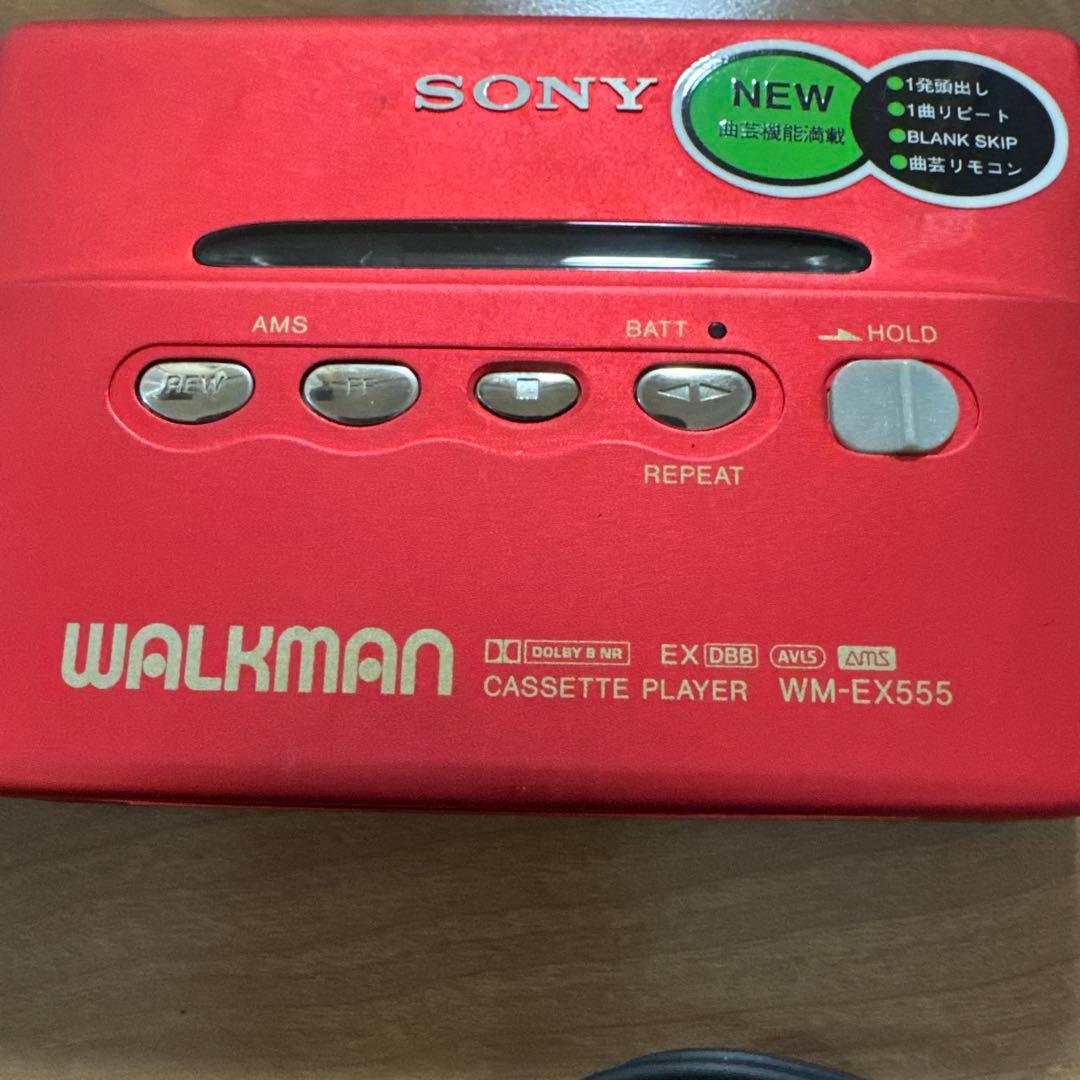 SONY WM-EX555 カセットプレーヤー 赤