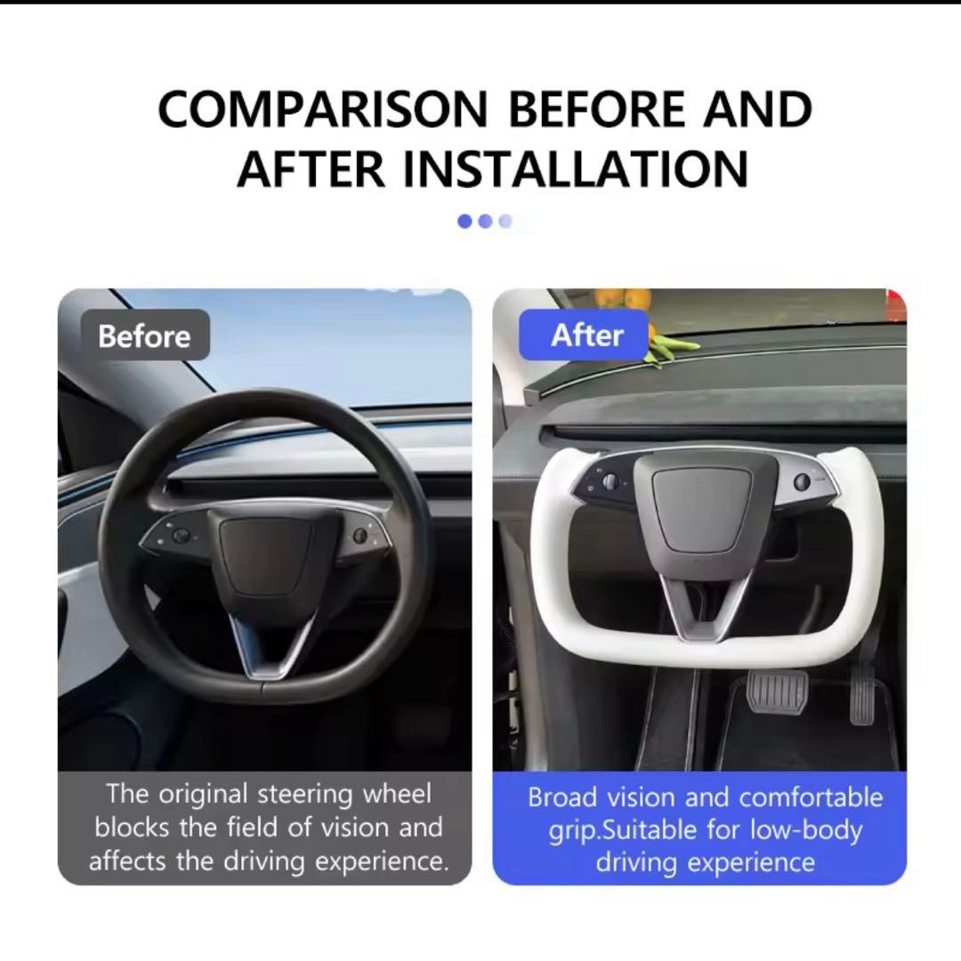 Tesla モデルYジュニパー 2025 ヨークステアリング 白 新品未開封