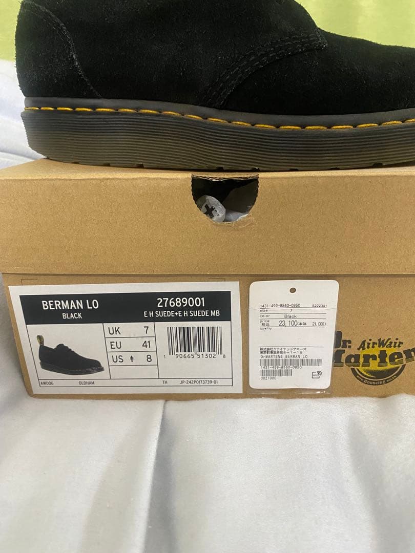 2/6まで 希少 Dr. Martens Berman Lo ブラック スエード