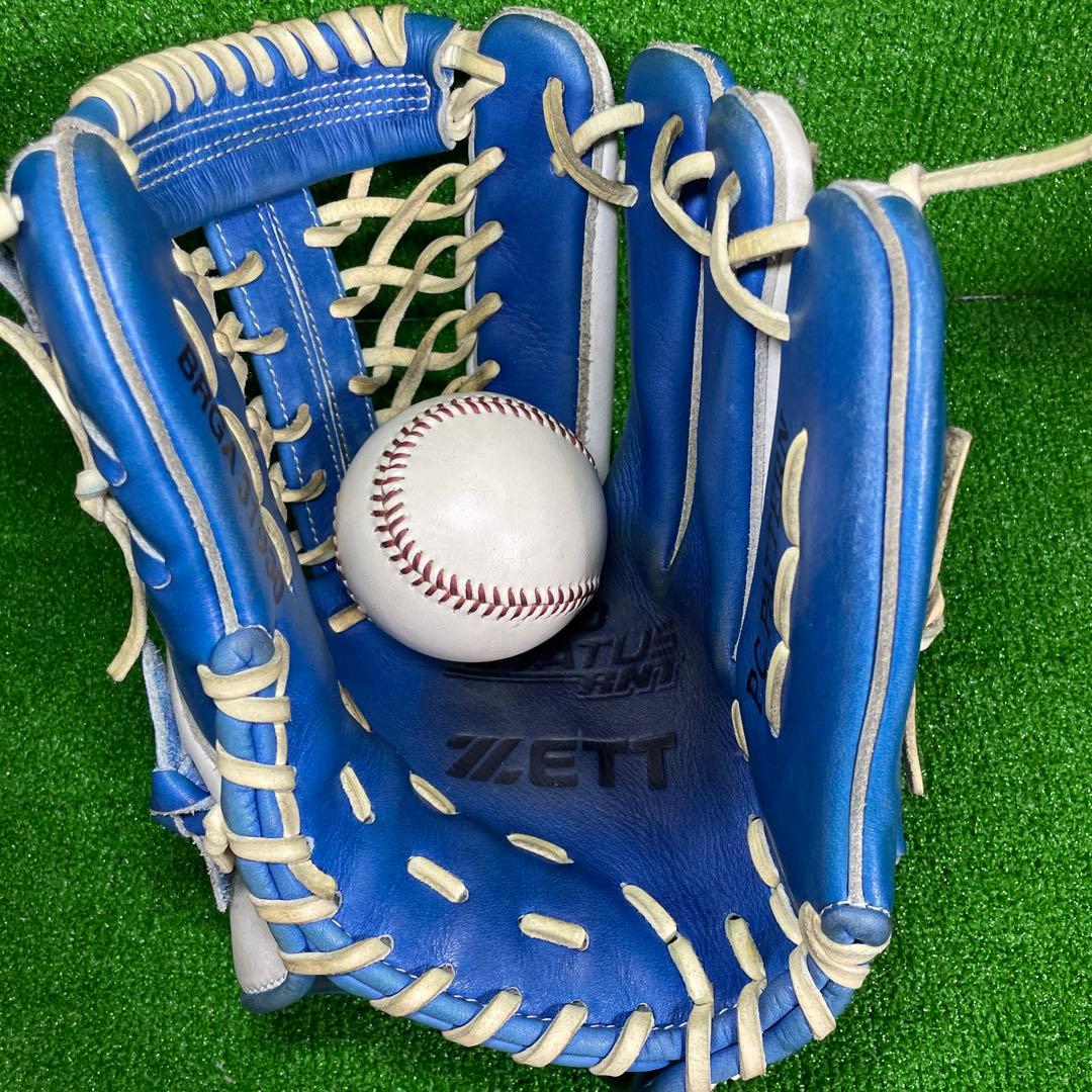 ゼット プロステイタス 軟式 内野手用 大人用 ブルー ホワイト系 日本製