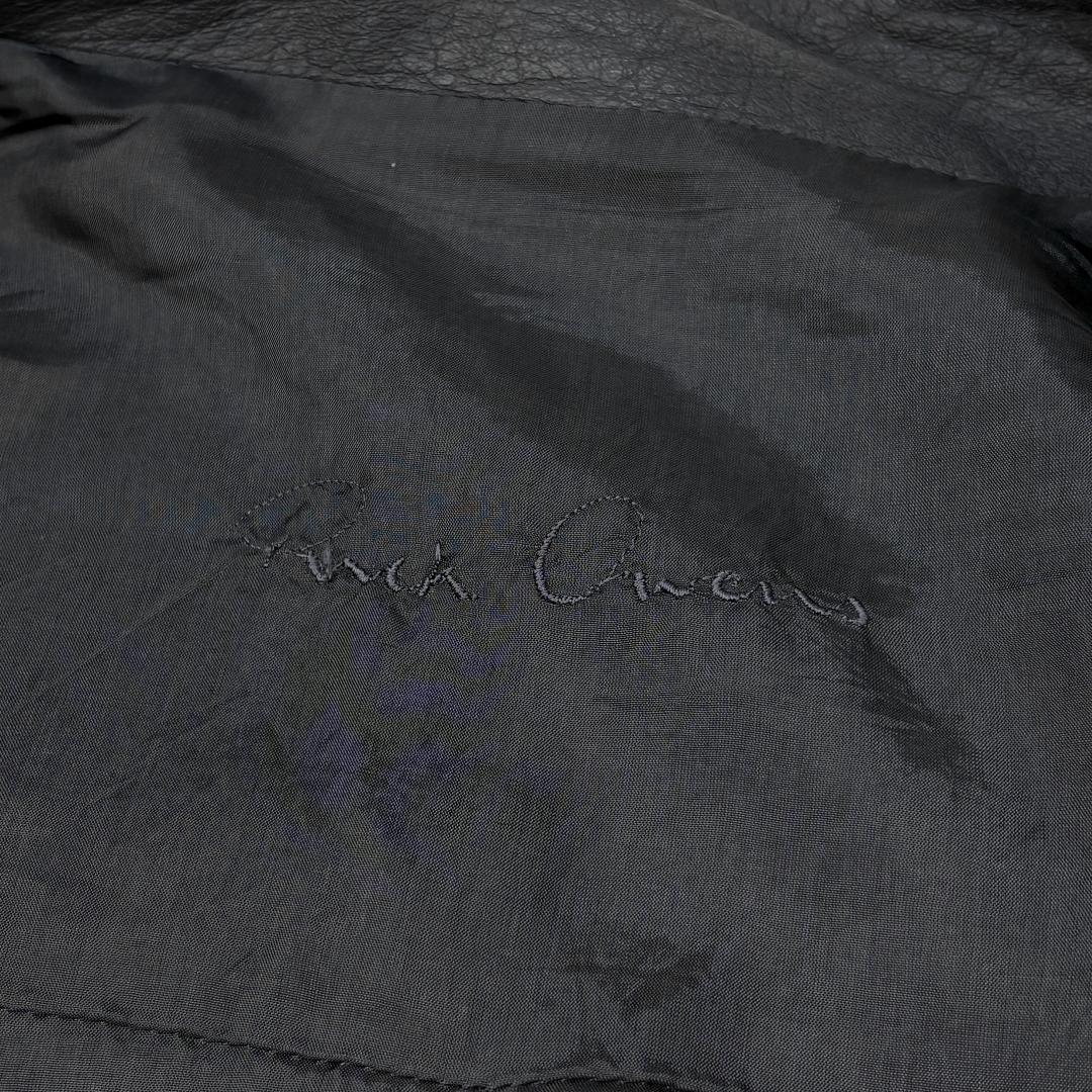 Rick Owens ラムレザー ハイネック ライダースジャケット 40 グレー